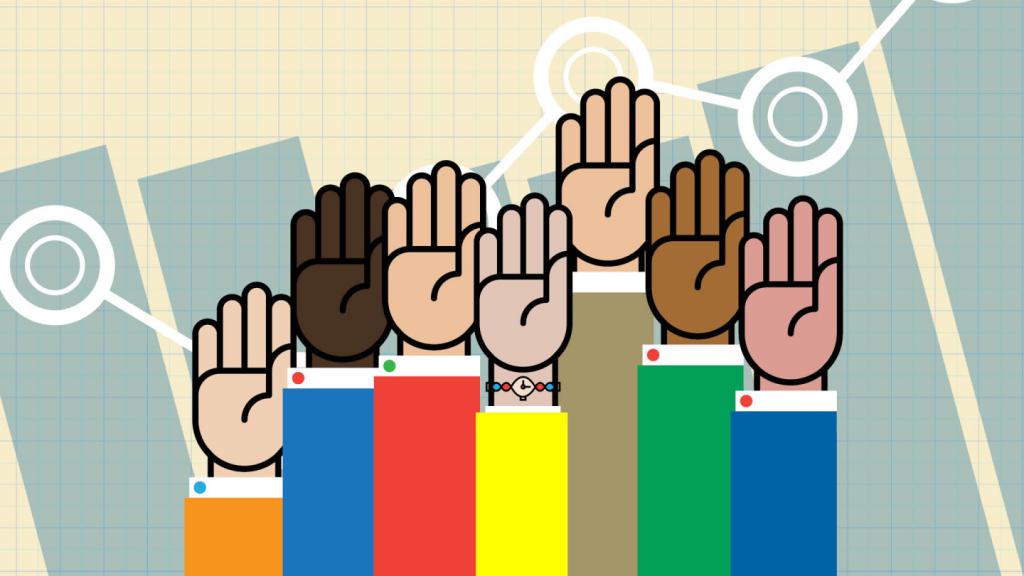 голосование людей