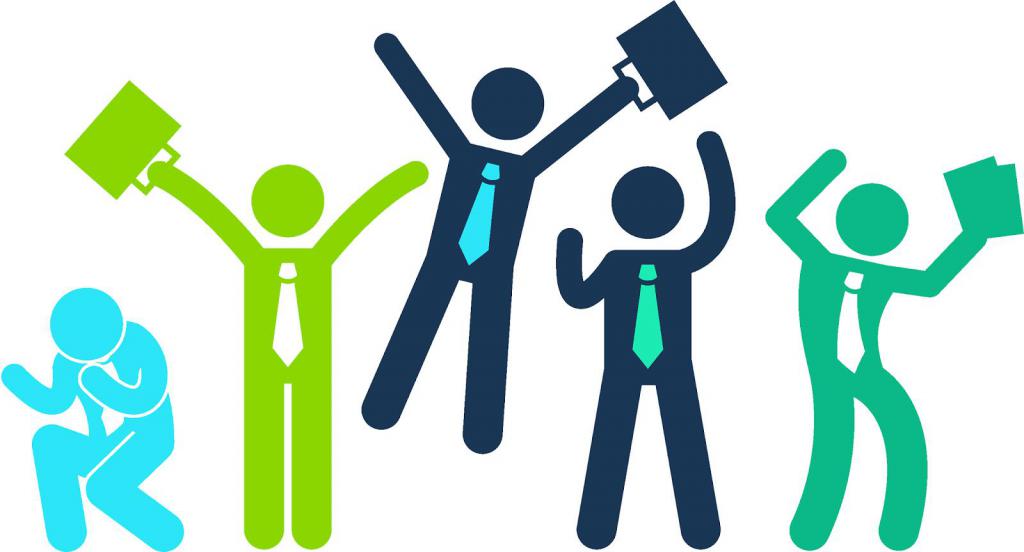 Нарисованные человечки в галстуках.