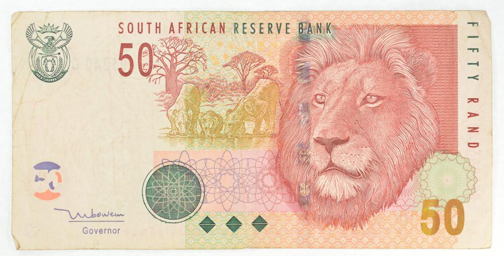 банкнота 50 рэндов