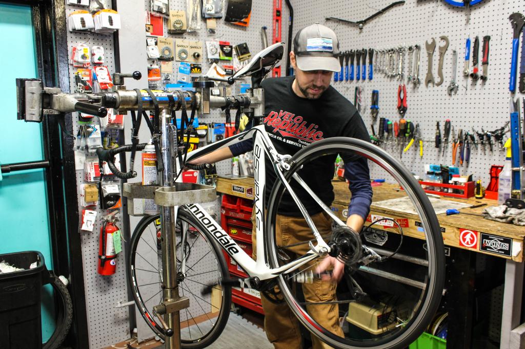 Ремонт велосипедов в Америке.