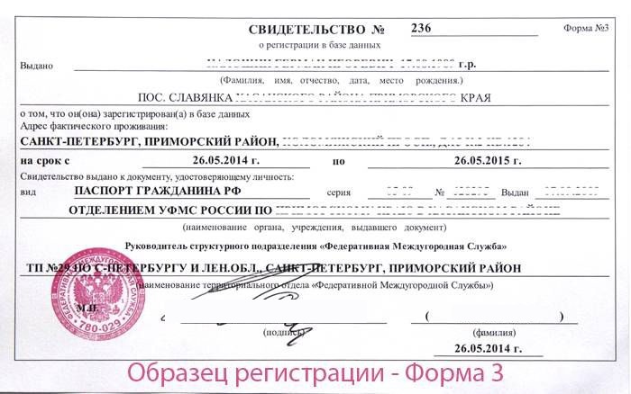 Справка о временной прописке
