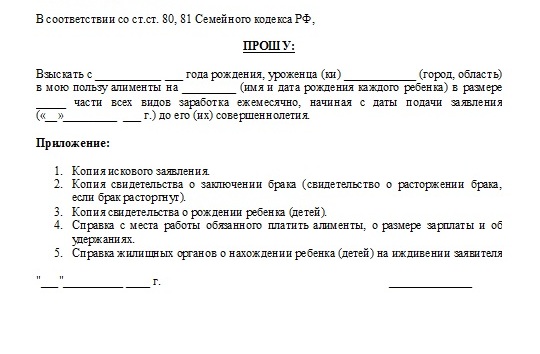 приложения к иску