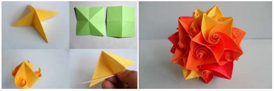 шар из цветов кусудама