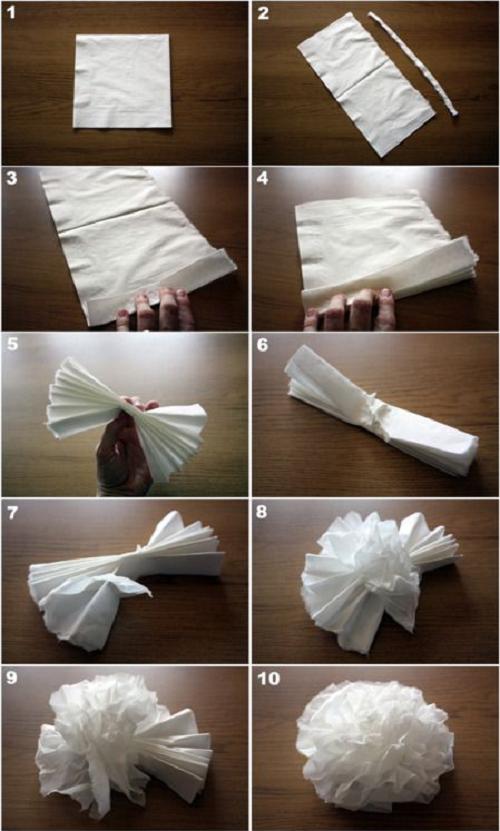 цветы из салфеток