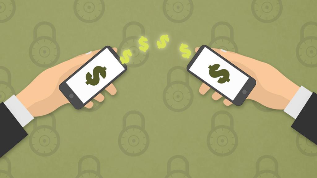 Денежный перевод с помощью телефона.