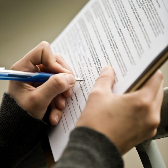 Заполнение заявления