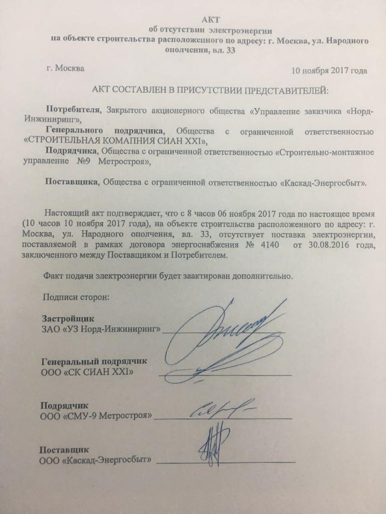 Оформленный акт