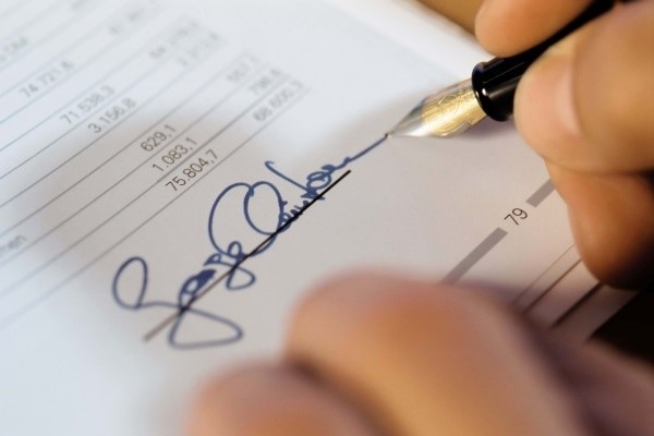 Подпись на документе контрагента