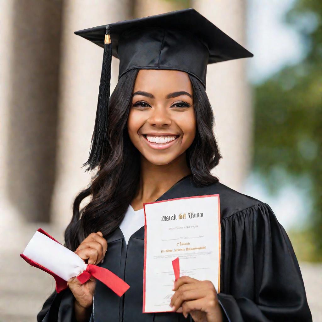 Девушка-выпускница с дипломом