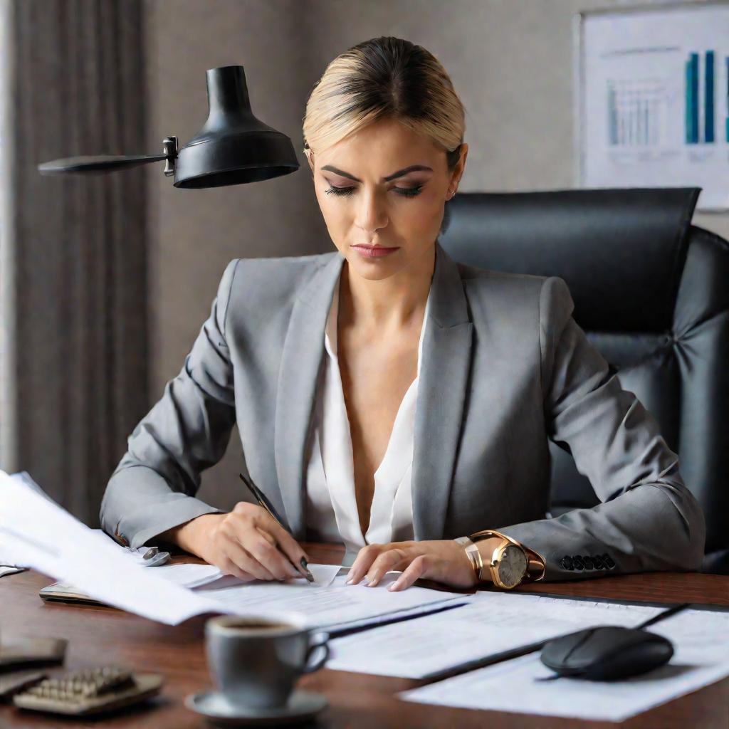 Портрет деловой женщины за работой