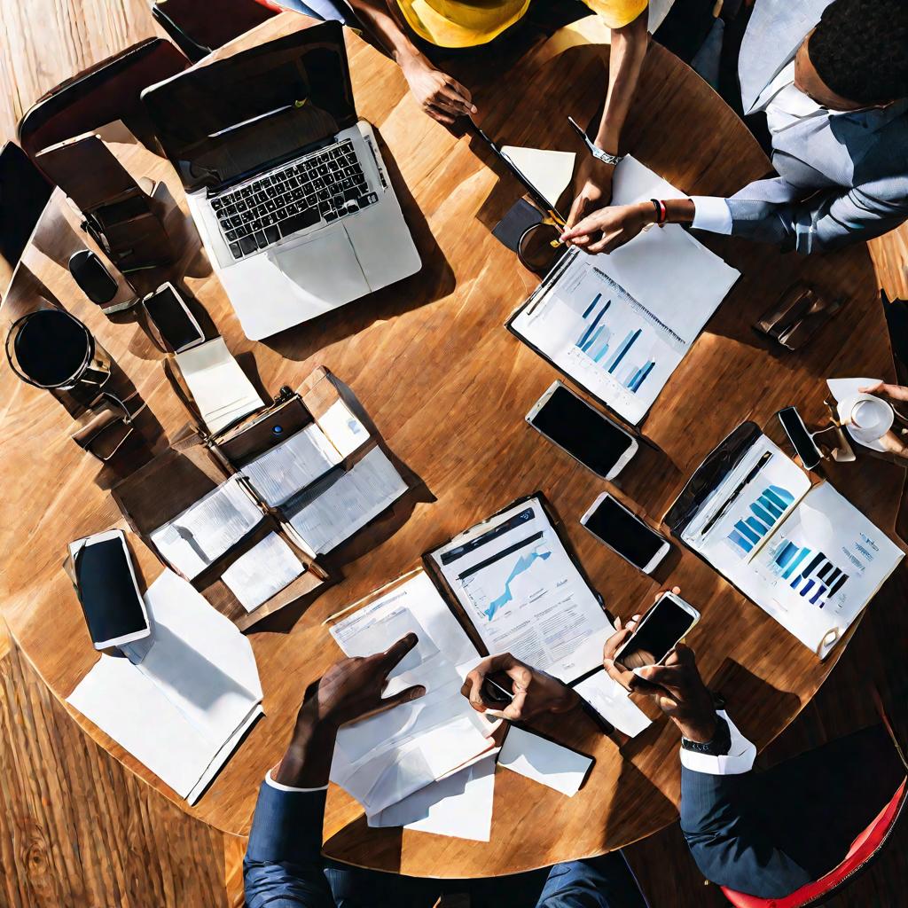 Стол для переговоров с документами