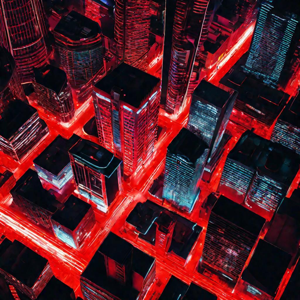 Ночной город с неоновой подсветкой