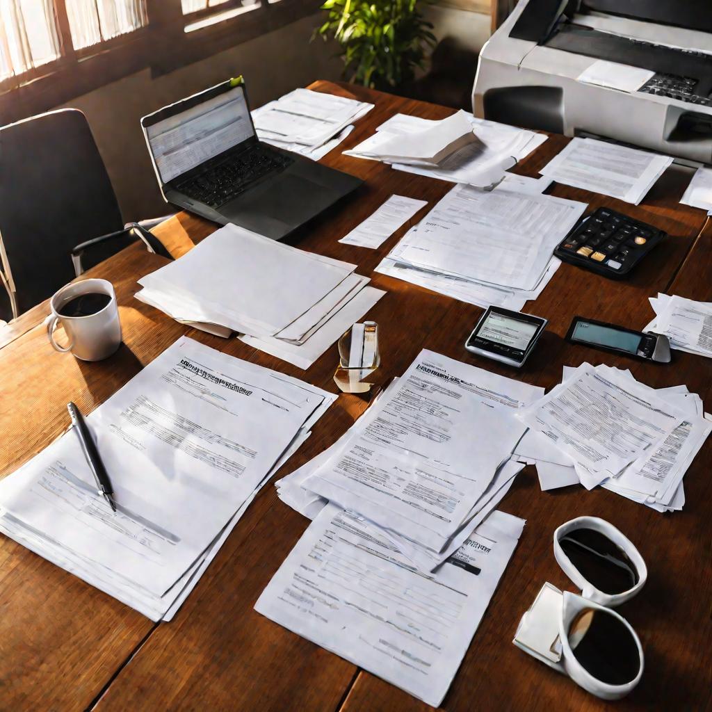 документы для расчета пени на столе