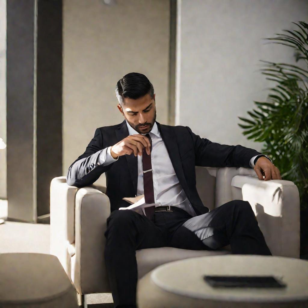 Мужчина проверяет статус больничного