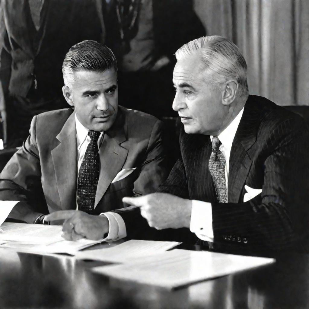 Мужчины обсуждают документы за столом