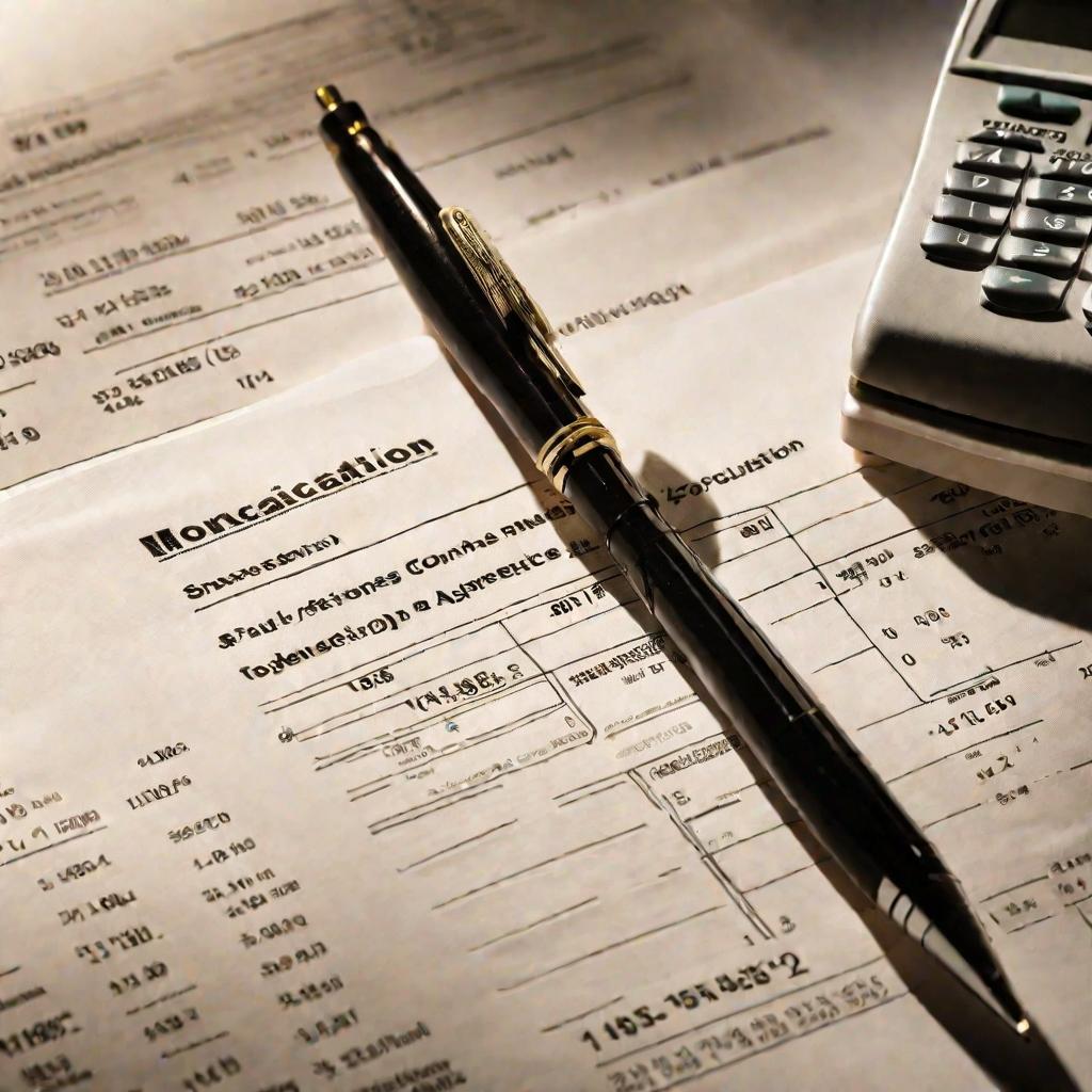 Рука с ручкой показывает на число в расчетах отпускных