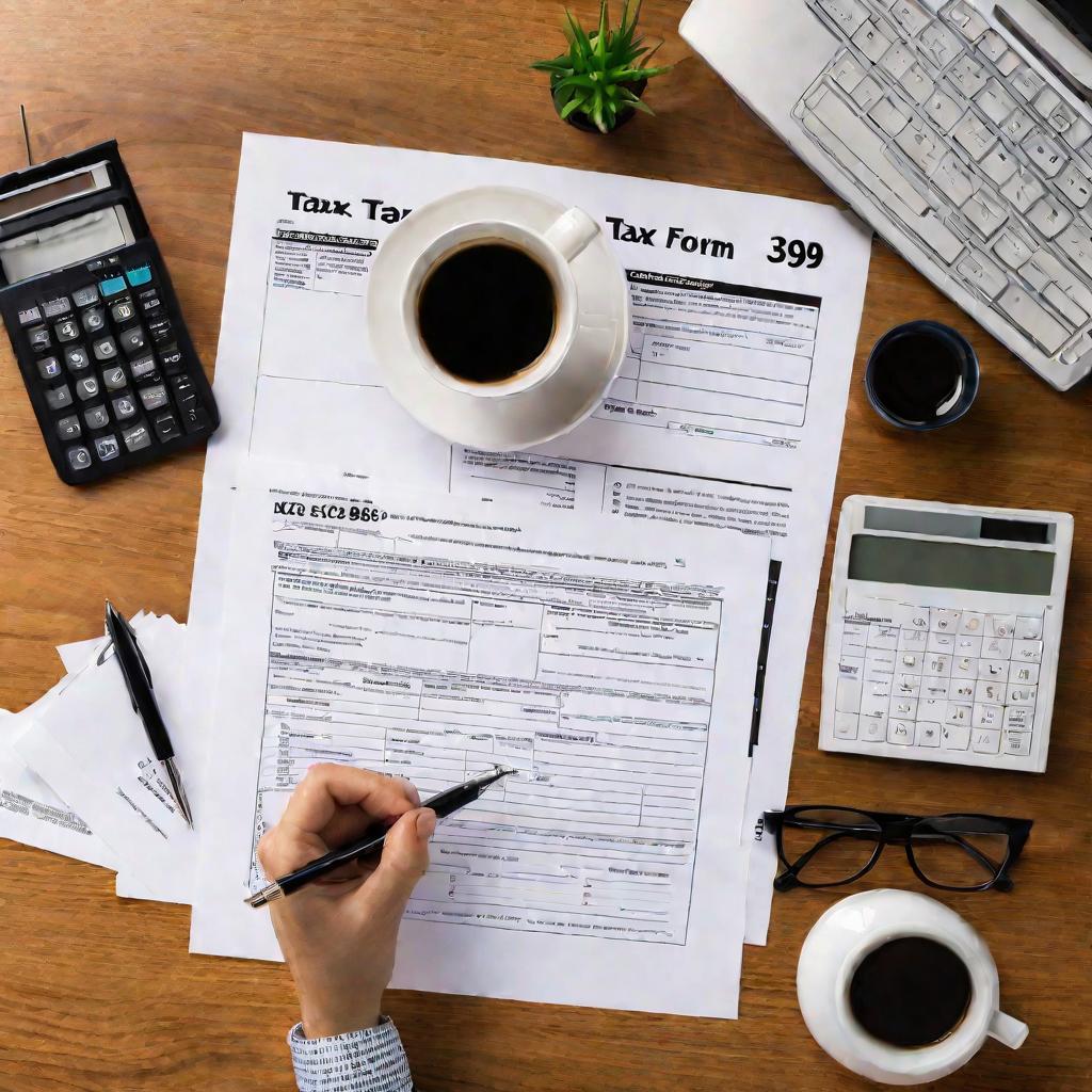 Заполненная налоговая форма 39 на столе